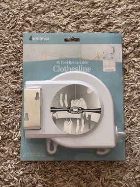 New Whitmor Retractable Clothesline Housing in White